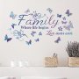 1 Set Art Wall Sticker Family Butterfly English Slogan Pvc Self-adhesive Wall Stickers Bathroom Living Room Porch Home Decorative Wall Stickers Removable Stickers Wall Decor Stickers