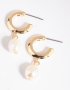 Goldair Gold Pearl Huggie Hoop Earrings