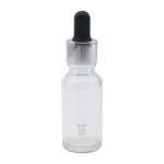 20ML Clear Glass Aromatherapy Bottle With Pipette - Black & Silver Collar 18 69
