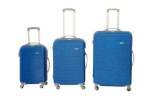 Smte 3 Piece Hard Outer Shell Luggage Set Blue With Keychain