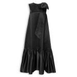 Black Satin Bow Dress