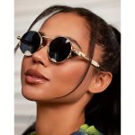 Y2K Steampunk Fashion For Women Men Retro Round Metal Spring Temple Glasses For Travel Beach Party Club Fashion Glasses