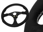 White Stitch Black Steering Wheel 340MM - Autostyle Motorsport South Africa