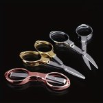 Versatile Stainless Steel Folding Scissors - Portable Waterproof And Durable For Office Travel And Sewing - Available In Golden