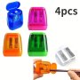 4-PACK Manual Pencil Sharpeners: Compact Handheld Design For Kids Students Classrooms & Home Offices - Plastic Body