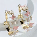 Bohemia Butterfly Hoop Earrings For Teens And Adults Iron Ear Needle Non-plated Daily Casual Vacation Wear Over 15 Years - 1 Pai