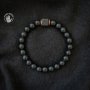 1PC 8MM Matte Black Onyx Bracelet Men Stretch Bracelet