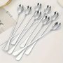 8pcs/set Long Handle Coffee Spoon Stirring Spoon Stainless Steel Ice Tea Spoon For Home Restaurant Coffee Shop Party Flatware