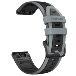 Elite 26MM Easyfit Two-tone Stripe Series Watch Strap For Garmin - Black grey