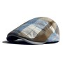 Stylish Plaid Beret Cap - Breathable Polyester Golf Cap With Striped Grid Design