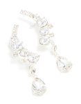 Silver Diamante Drop Ear Cuffs