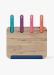 Japanese Stainless Steel Knives In Bamboo Block Cutting Board 4 Piece