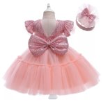 Pink Formal Dress With Headband
