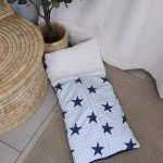 3-IN-1 Snuggle Baby Sleeping Bag Light Blue With Stars