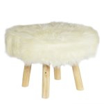 Polar White Fur Stool