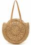 Straw Bag Summer Beach Straw Bag For Women Round Beach Straw Purse Large Capacity Woven Tote Bags