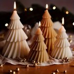 Silicone Resin Casting Molds For Candle Making Diy Geometric Christmas Tree Aromatherapy Candle Silicone Molds High-end French V