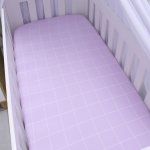 Cot Fitted Sheet Lilac Square