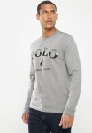 Polo Mens Logo Embroidery Long Sleeve Tee - Charcoal