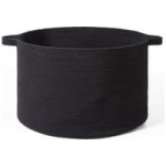Cotton Laundry Basket Foldable Woven Storage Basket Blanket - 90L - Black