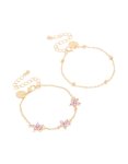 Goldair Gold Floral Diamante & All Chain Bracelets 2-PACK
