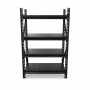 4 Tier Metal Plate Shelving Unit Black 250KG Per Shelf 120X45X183