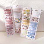 10PCS Random Small Floral Plaid Hair Clips For Holiday Parties Girls Ponytail Clips Travel Style Girls Hair Accessories