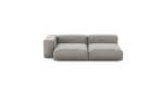 Two Module Chaise Sofa - Velvet - Light Grey - 241CM X 136CM