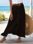 Textured Breasted Front Skirt Casual Skirt For Spring & Summer Women's Clothing