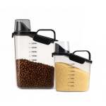 2 Piece Canister With Measuring Cup Set Clear