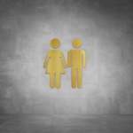 Toilet Male And Female Sign D08 - Brushed Brass
