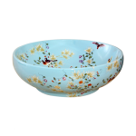 - Blue Floral And Bird Basin
