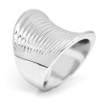 Silver Tone Ribbed Flair Ring - XX Large
