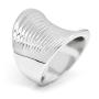 Silver Tone Ribbed Flair Ring - XX Large