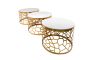 Designer Concepts Elodie White Marble Top Coffee Table Hexagon