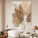 Wabi-sabi Inspired Feather Print Canvas Poster Frameless Viscose Printmaking Art For Modern Luxury Home Decor Elegant Wall Art F