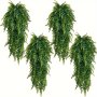 4PCS Artificial Ferns Ivy Garland Set - Lifelike Vine Plants For Indoor/outdoor Decoration Ideal For Room Garden Reunion Durable Plastic Greenery