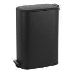 30L Steel Pedal BIN Slimline Rectangle Portofino - Black