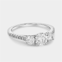 White Gold 1CT Lab Grown Diamond Trilogy Pav Ring