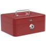Metal Cash Box 9X20X16CM - Red