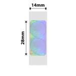 NB429 - - B18 N1 - 14X28MM - 200 Silver Round Hologram Labels