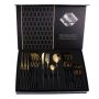 24 Piece Stainless Steel Cutlery Set - Flat Black