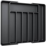 Aujen Silverware Organizer - Expandable Kitchen Drawer Organizer Adjustable Utensil Organizer Cutlery Tray For Forks Knives Mult