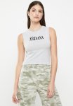 Cotton On 90S Crop Graphic Tank - Lcn Liv Nirvana Angel grey Marle