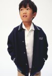 Sweatshirt Baseball Jacket - Navy Blue