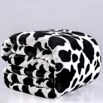 1PC Cow Printed Flannel Blanket Double-sided Blanket Gift Warm Soft Black And White Bed Blanket For Couch Bed Sofa Travelling Bi