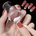 1PCS Transparent Silicone Nail Art Stamping Kit French Design For Manicure Plate Stamp Polish Seal Two Sides Stamper Scraper Nai