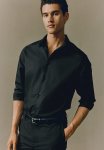 Slim Fit Easy-iron Shirt - Black