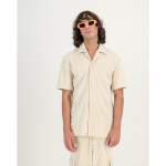 Stretch Corduroy Cap Sleeve Shirt In Pearl - 2XL