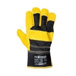 Tru Touch Chrome Leather Yellow Candy Superior Wrist Gloves - Yellow black Large
